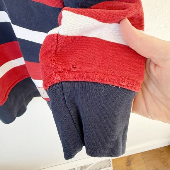 Vintage Ralph Lauren Sweatshirt Striped Pullover Sz S - Picture 5 of 7
